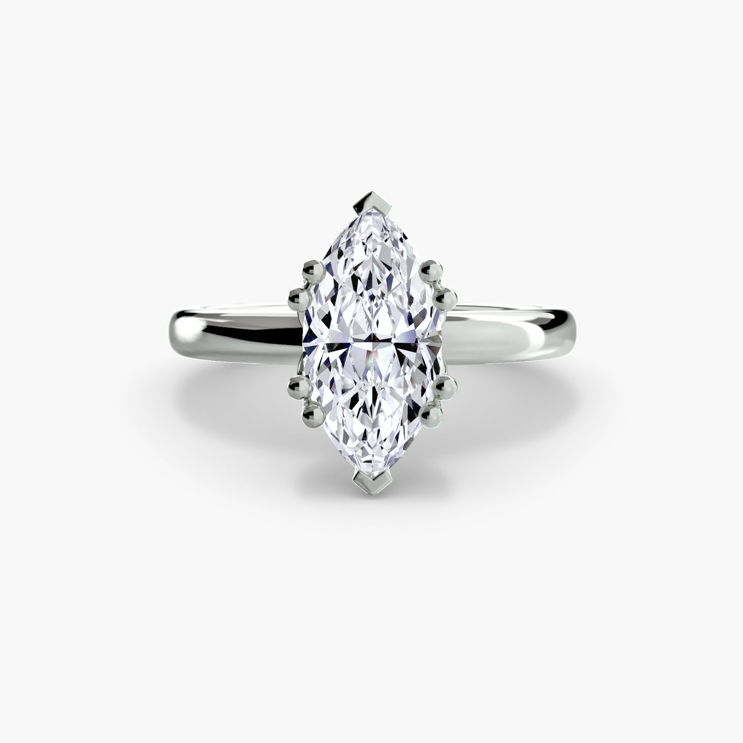 2.6mm | Tulip Head Solitaire Engagement Ring