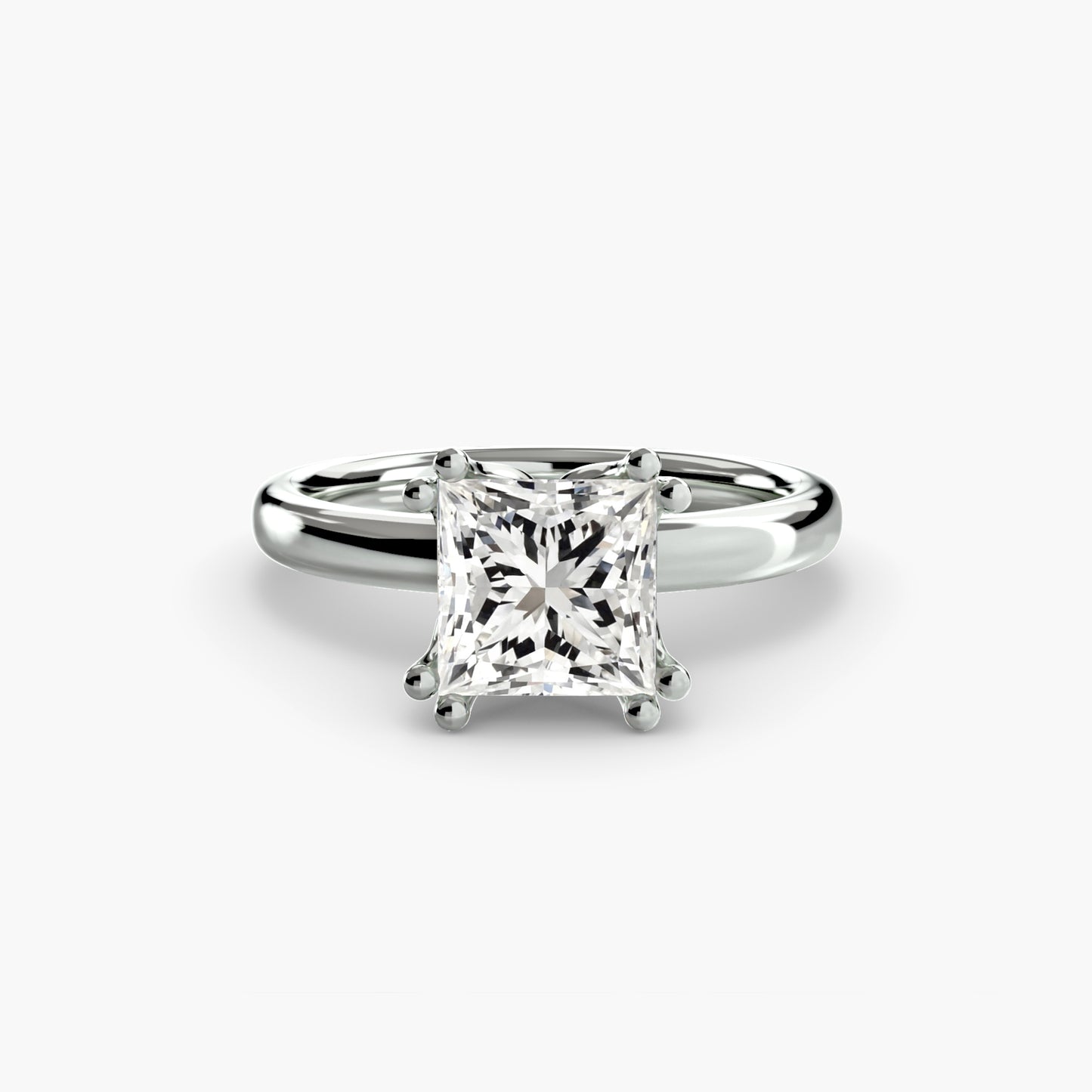 2.6mm | Tulip Head Solitaire Engagement Ring