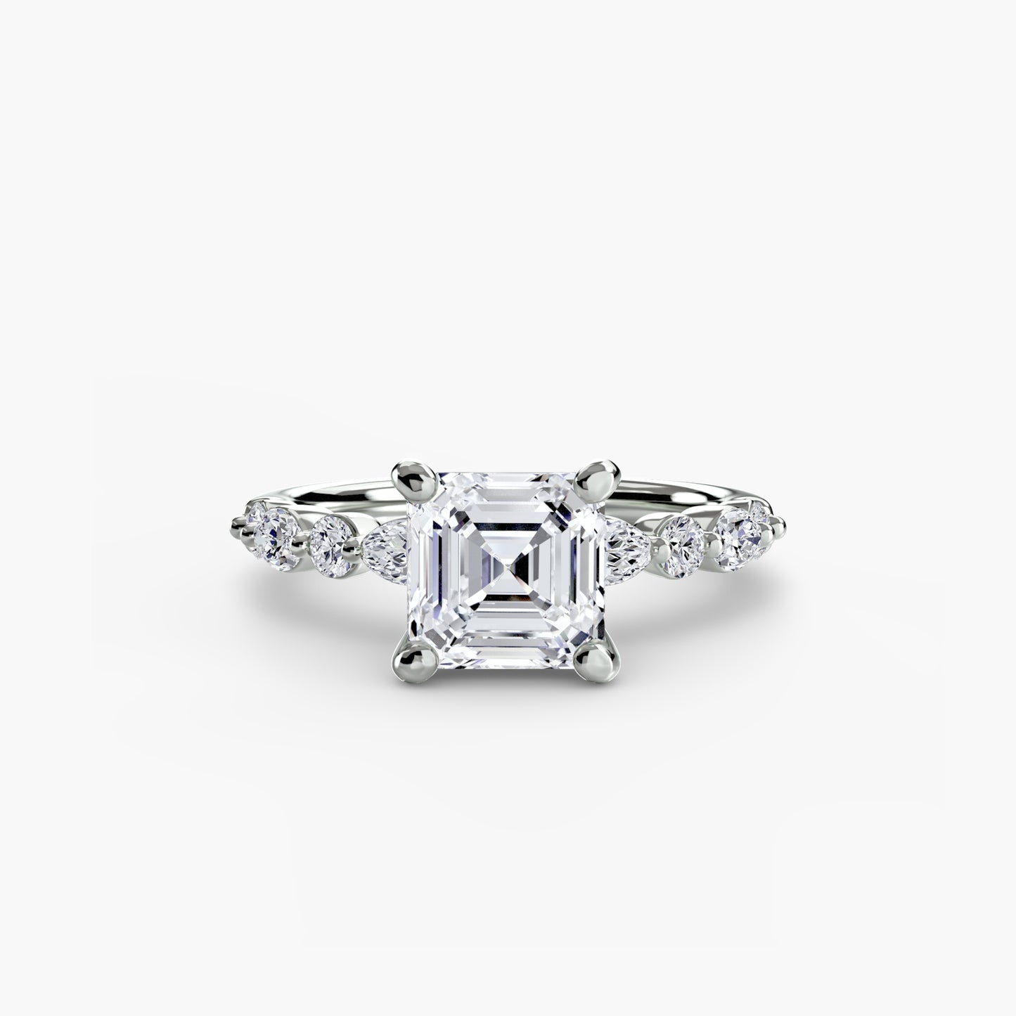 2.5mm | Pave Accented Engagement Ring