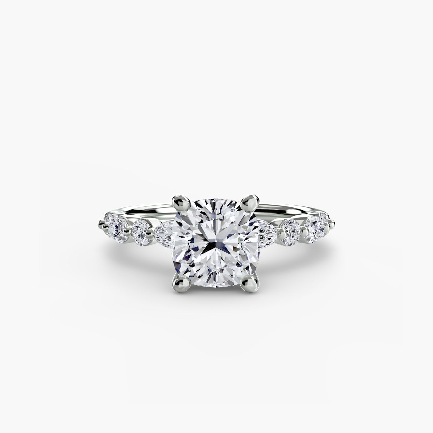 2.5mm | Pave Accented Engagement Ring