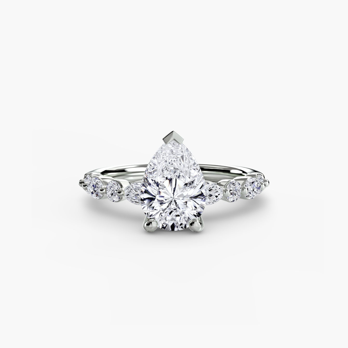 2.5mm | Pave Accented Engagement Ring