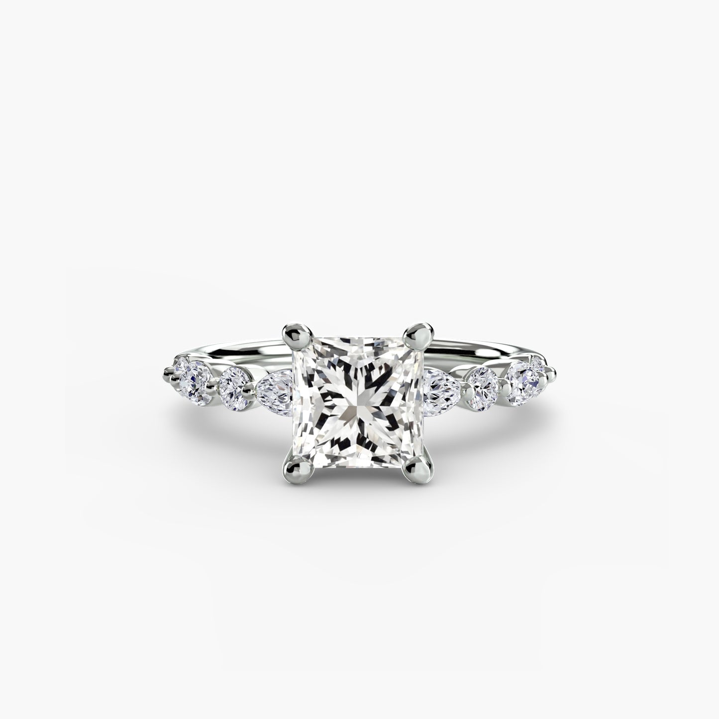2.5mm | Pave Accented Engagement Ring