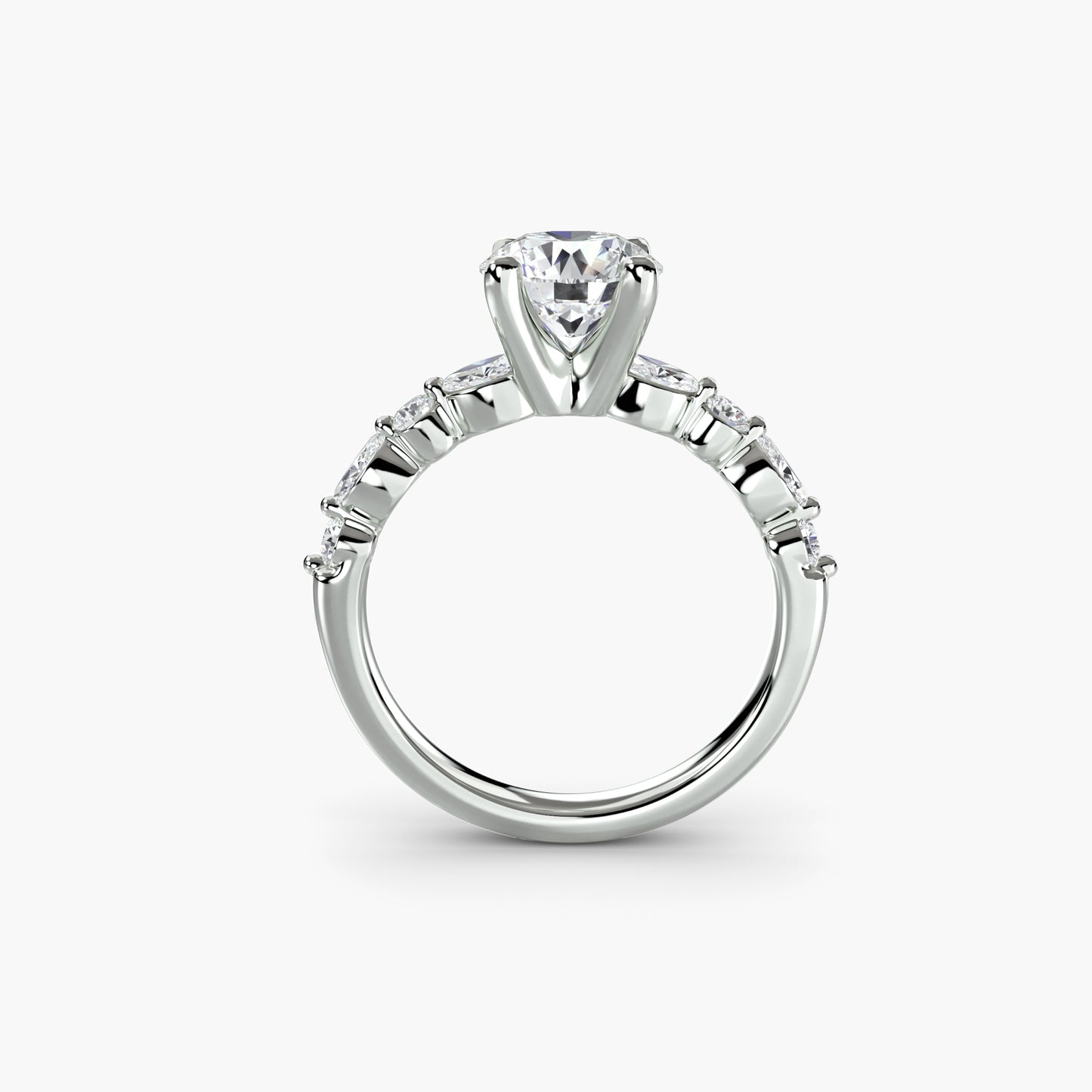 2.5mm | Pave Accented Engagement Ring