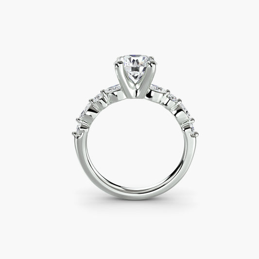 2.5mm | Pave Accented Engagement Ring
