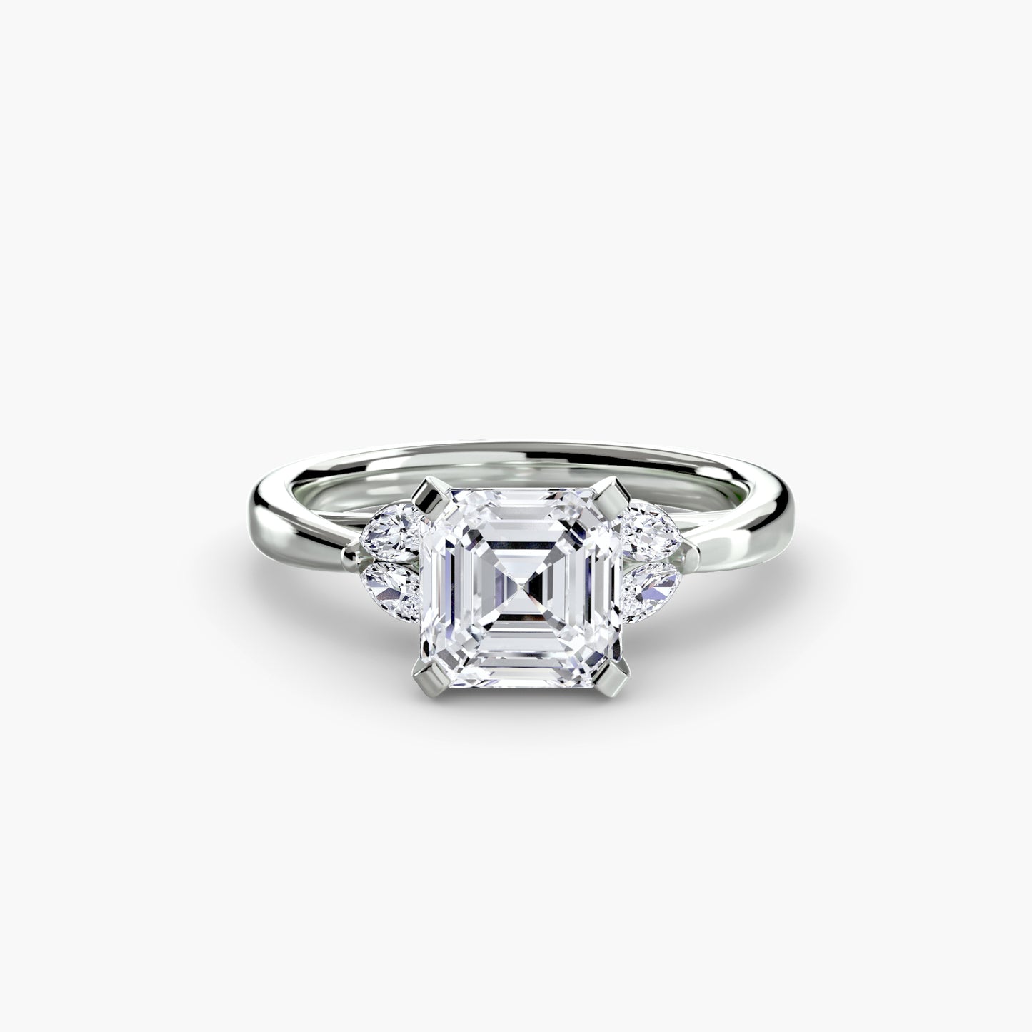 2.3mm | Floral Marquis-Accented Engagement Ring