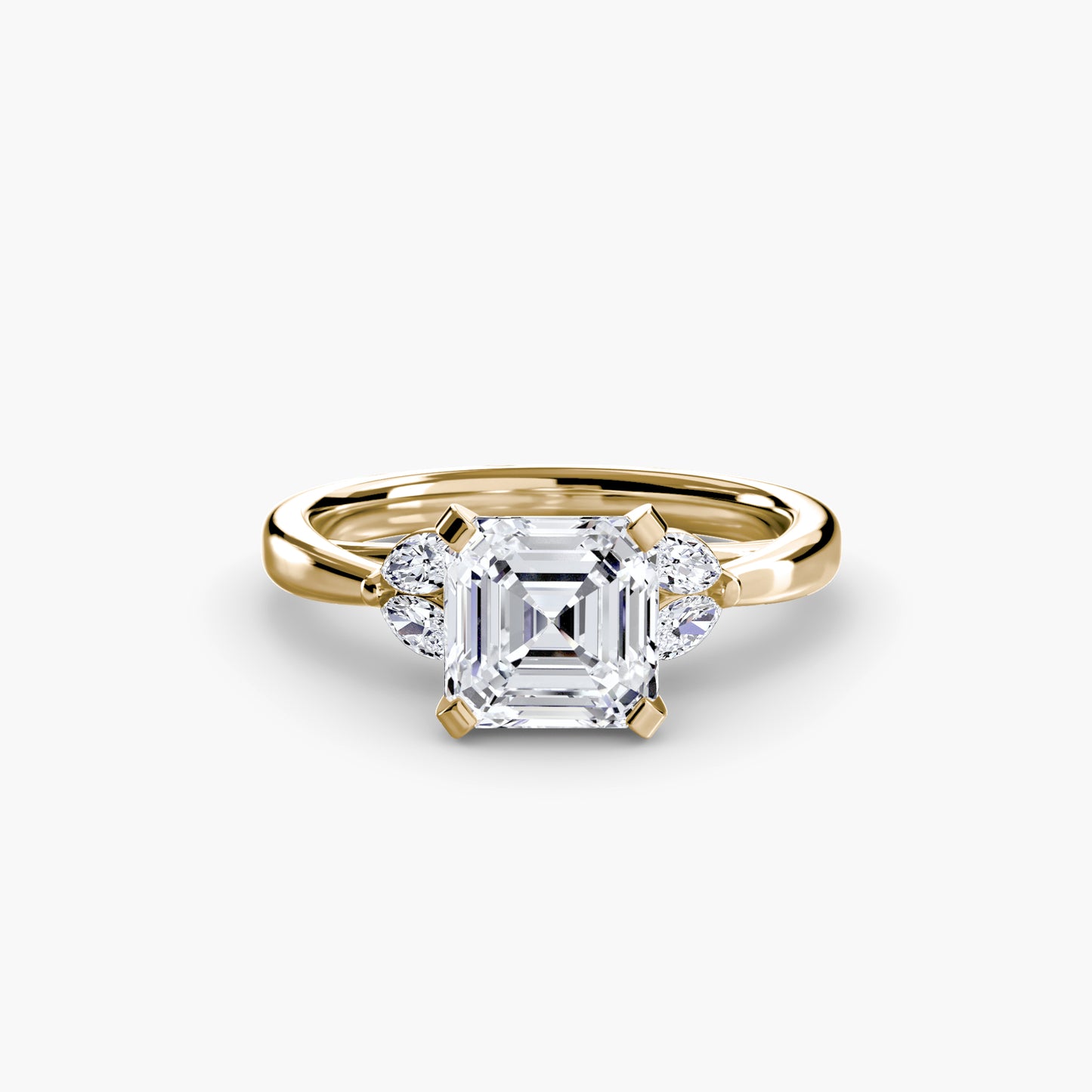 2.3mm | Floral Marquis-Accented Engagement Ring