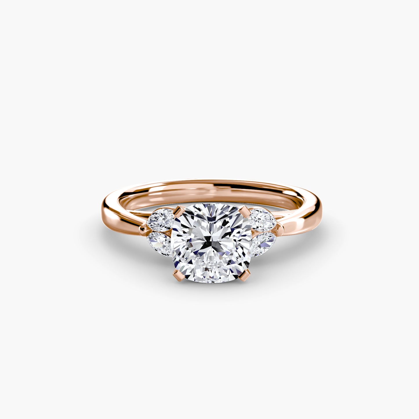 2.3mm | Floral Marquis-Accented Engagement Ring