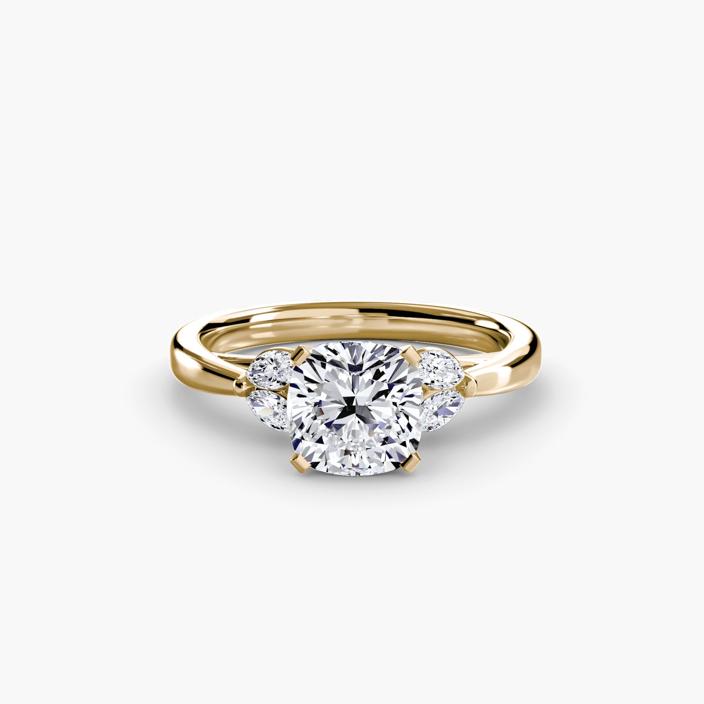 2.3mm | Floral Marquis-Accented Engagement Ring