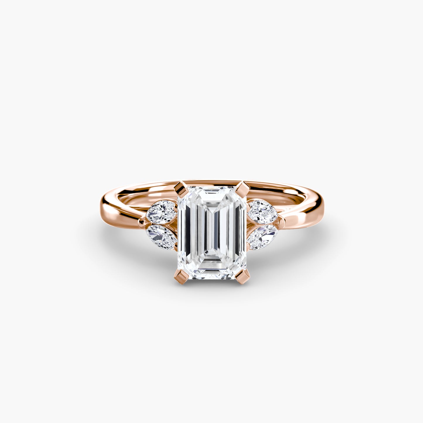 2.3mm | Floral Marquis-Accented Engagement Ring