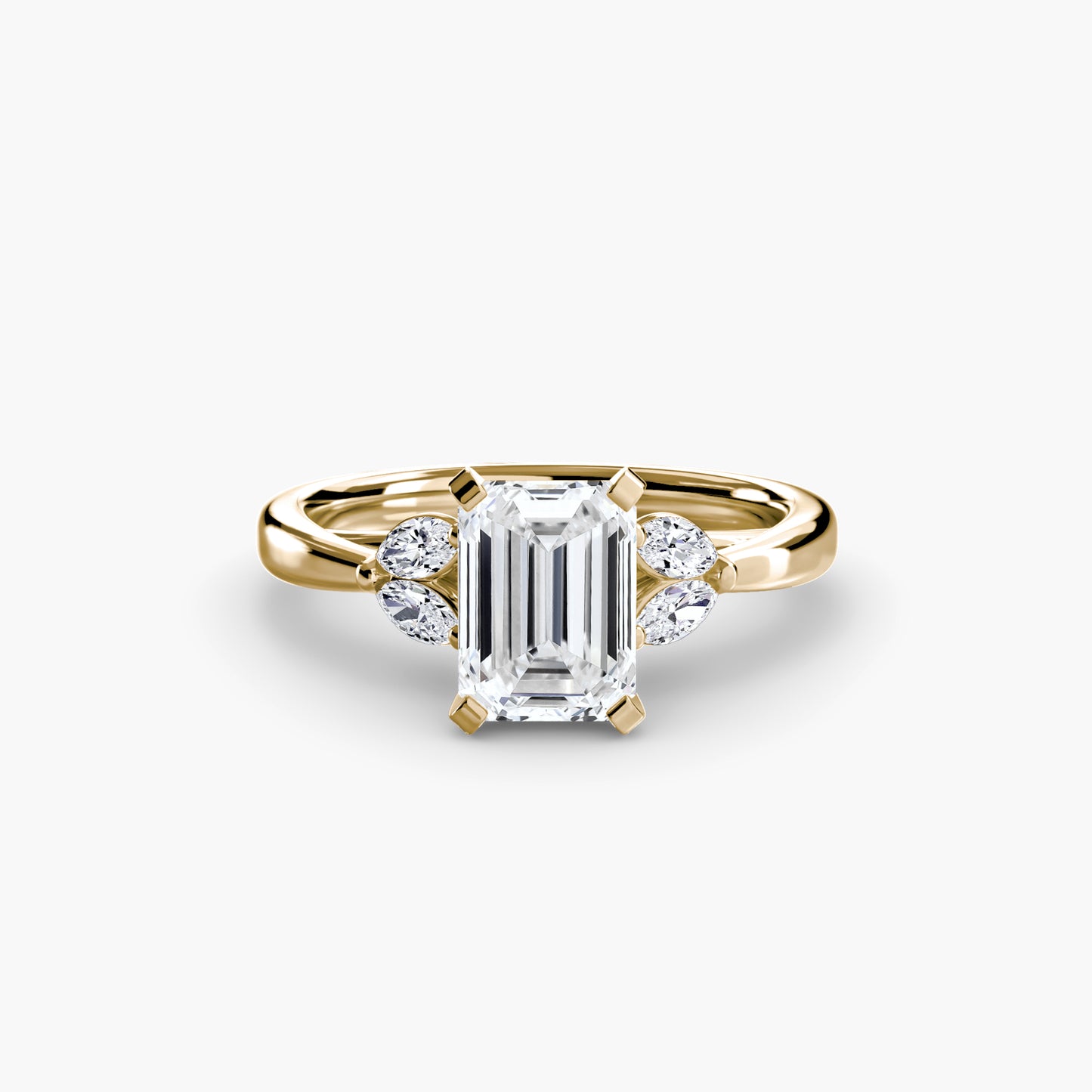 2.3mm | Floral Marquis-Accented Engagement Ring