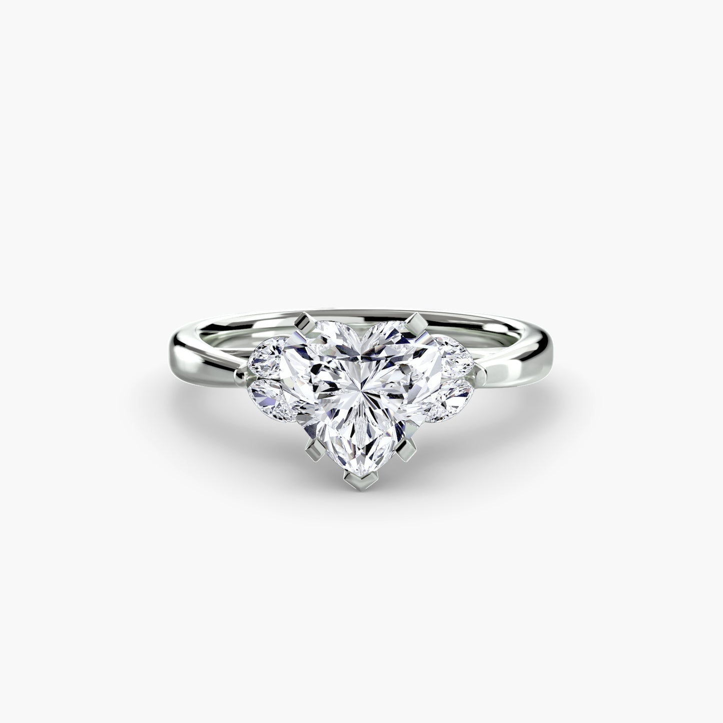 2.3mm | Floral Marquis-Accented Engagement Ring