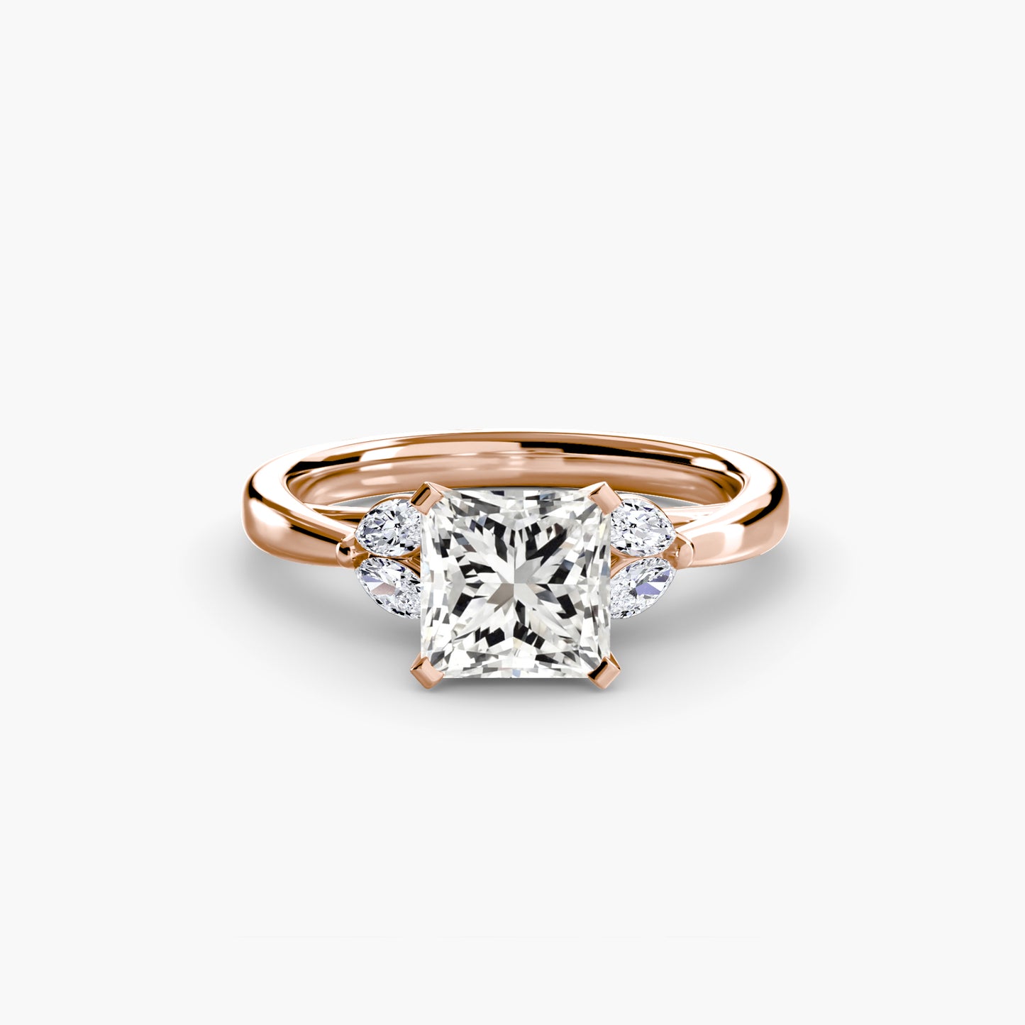 2.3mm | Floral Marquis-Accented Engagement Ring