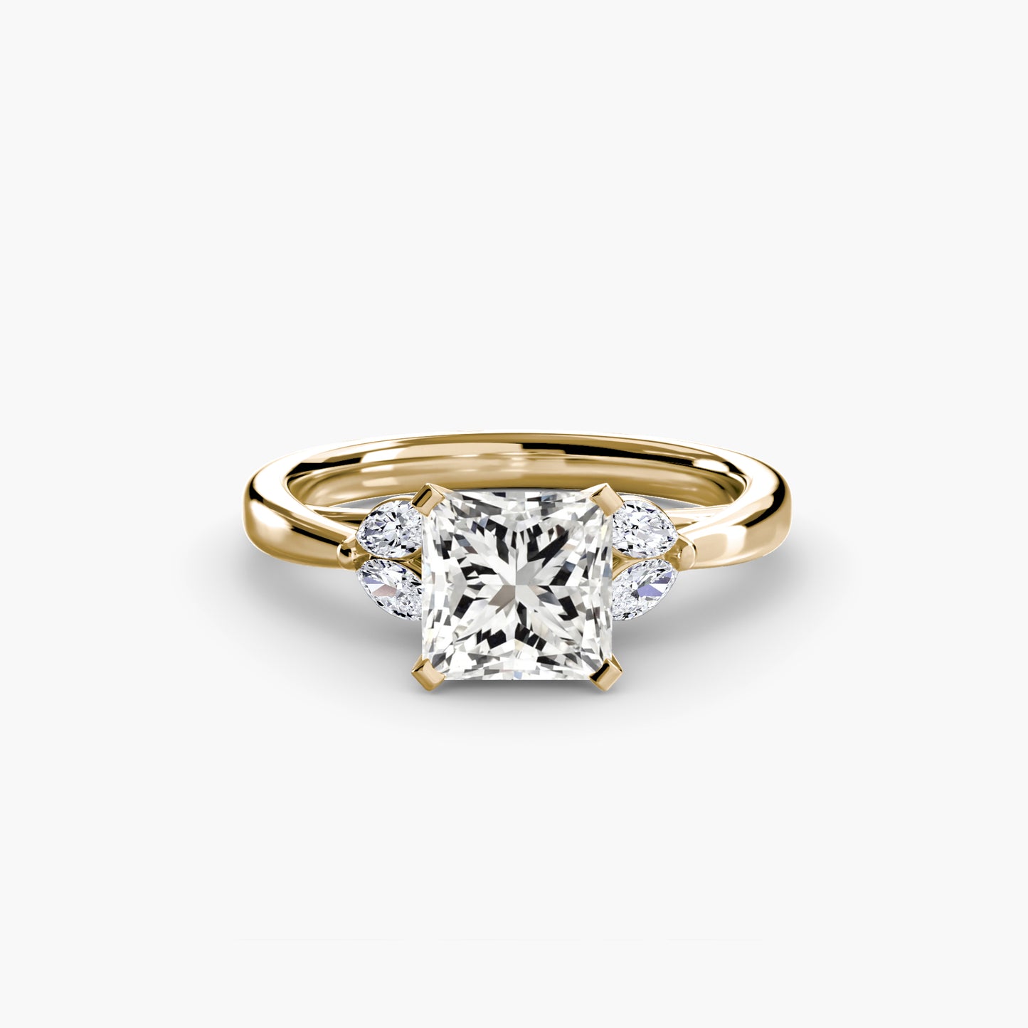 2.3mm | Floral Marquis-Accented Engagement Ring