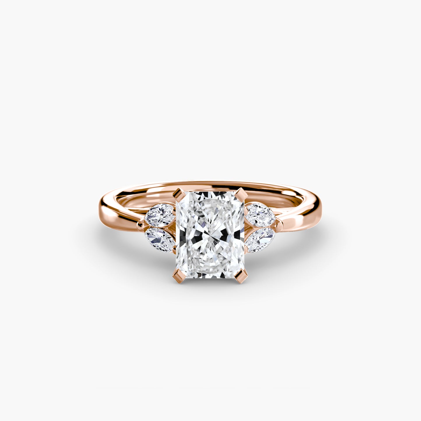 2.3mm | Floral Marquis-Accented Engagement Ring