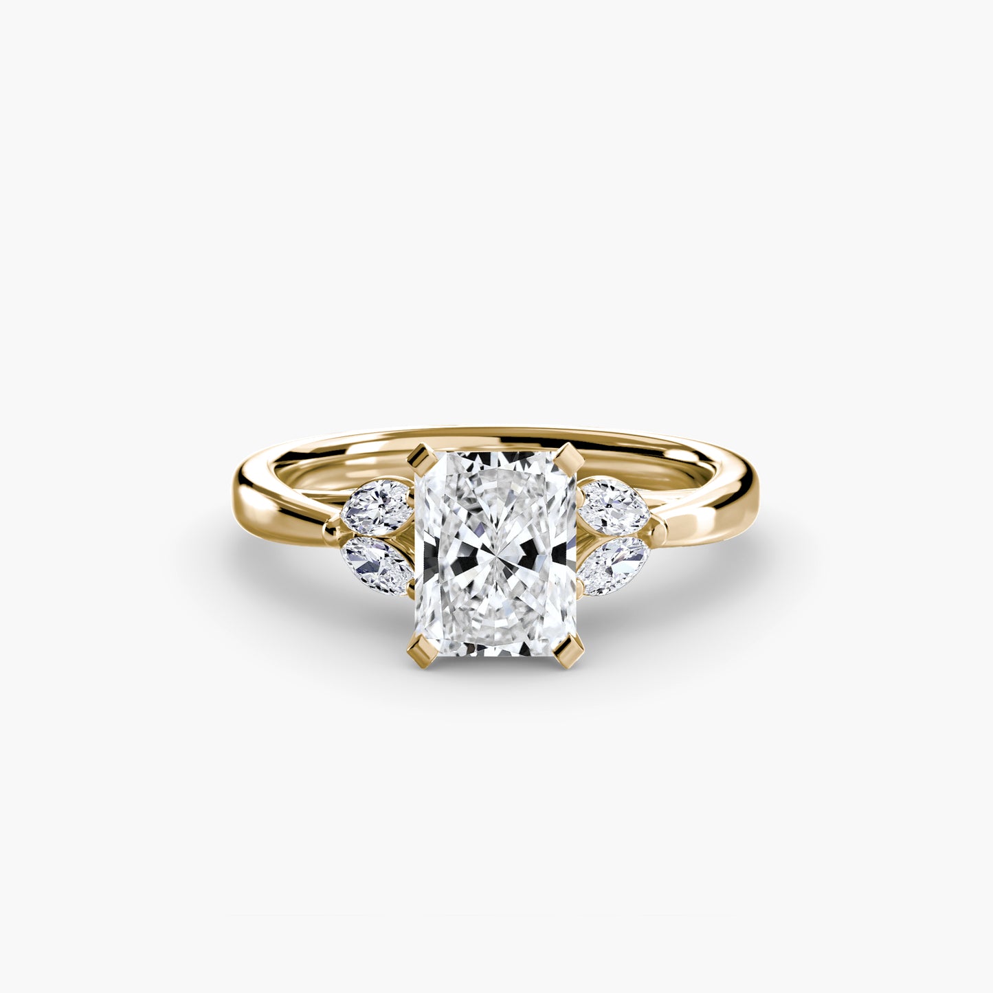 2.3mm | Floral Marquis-Accented Engagement Ring