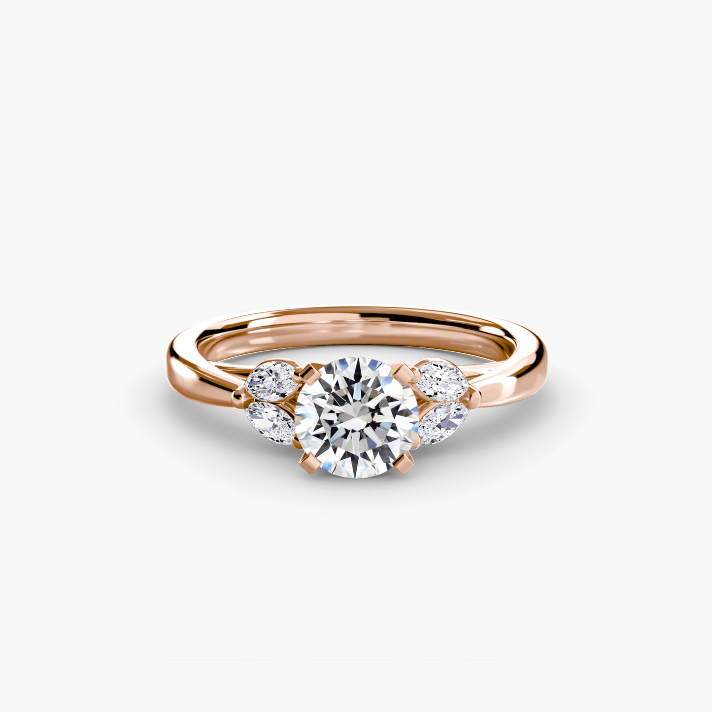 2.3mm | Floral Marquis-Accented Engagement Ring