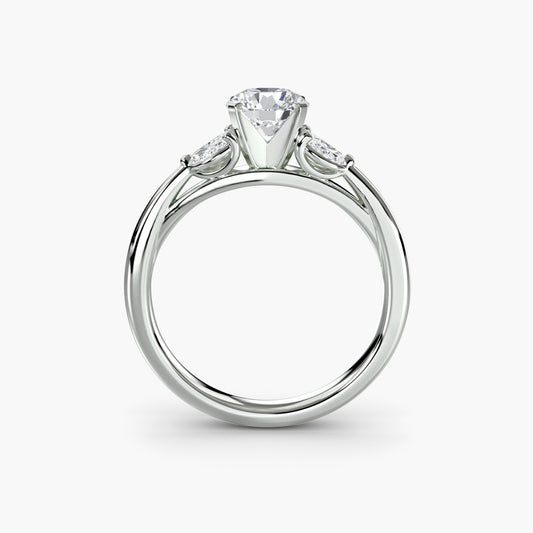 2.3mm | Floral Marquis-Accented Engagement Ring