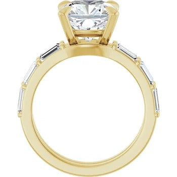 Baguette-Accented Engagement Ring