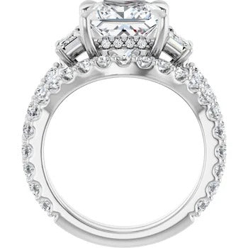 Accented Three Stone Engagement Ring