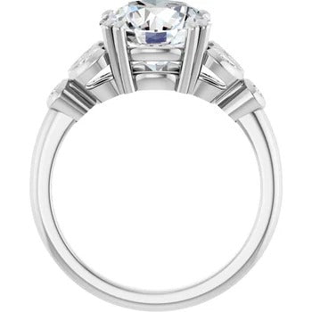 Floral Bezel-Accented Engagement Ring