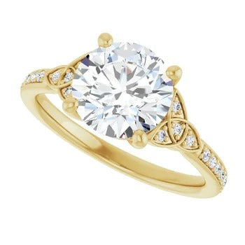 Accented Celtic-Design Engagement Ring