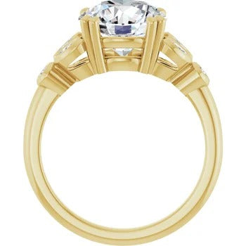 Floral Bezel-Accented Engagement Ring