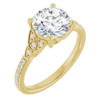 Accented Celtic-Design Engagement Ring
