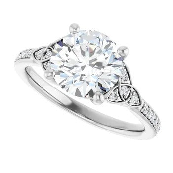 Accented Celtic-Design Engagement Ring