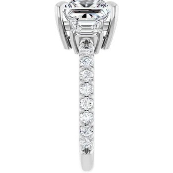 Accented Three Stone Engagement Ring