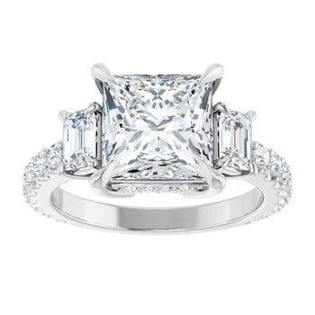 Accented Three Stone Engagement Ring