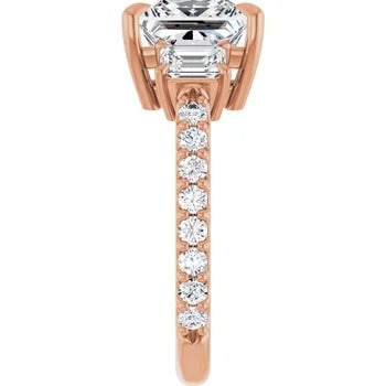 Accented Three Stone Engagement Ring