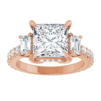 Accented Three Stone Engagement Ring