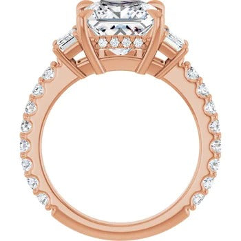 Accented Three Stone Engagement Ring