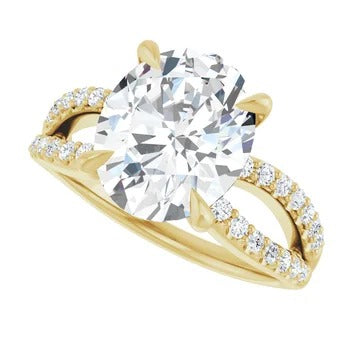 Split Band Diamond-Accented Engagement Ring