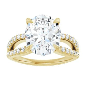 Split Band Diamond-Accented Engagement Ring