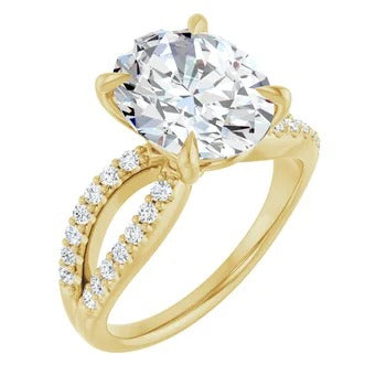 Split Band Diamond-Accented Engagement Ring