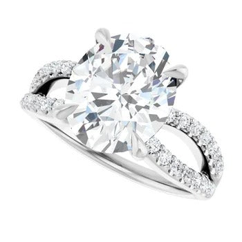 Split Band Diamond-Accented Engagement Ring
