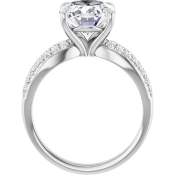 Split Band Diamond-Accented Engagement Ring