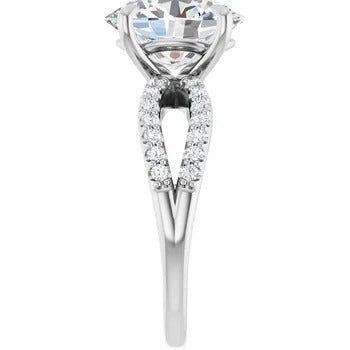 Split Band Diamond-Accented Engagement Ring