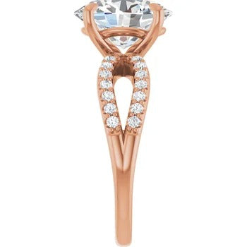 Split Band Diamond-Accented Engagement Ring