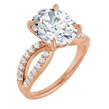 Split Band Diamond-Accented Engagement Ring