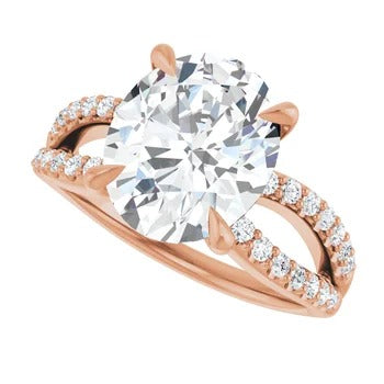 Split Band Diamond-Accented Engagement Ring