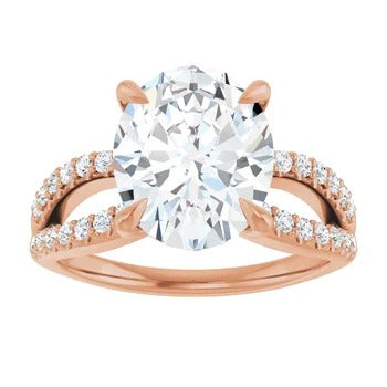 Split Band Diamond-Accented Engagement Ring