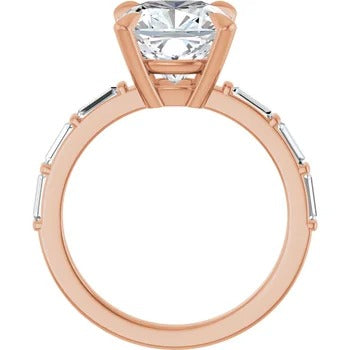 Baguette-Accented Engagement Ring