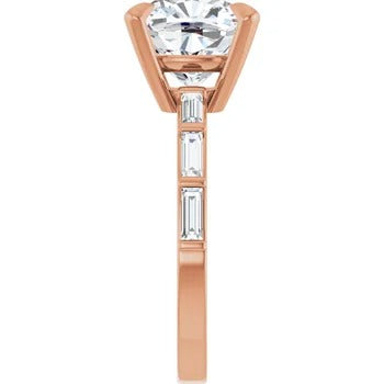 Baguette-Accented Engagement Ring