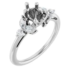 Floral Accented Engagement Ring