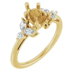 Floral Accented Engagement Ring