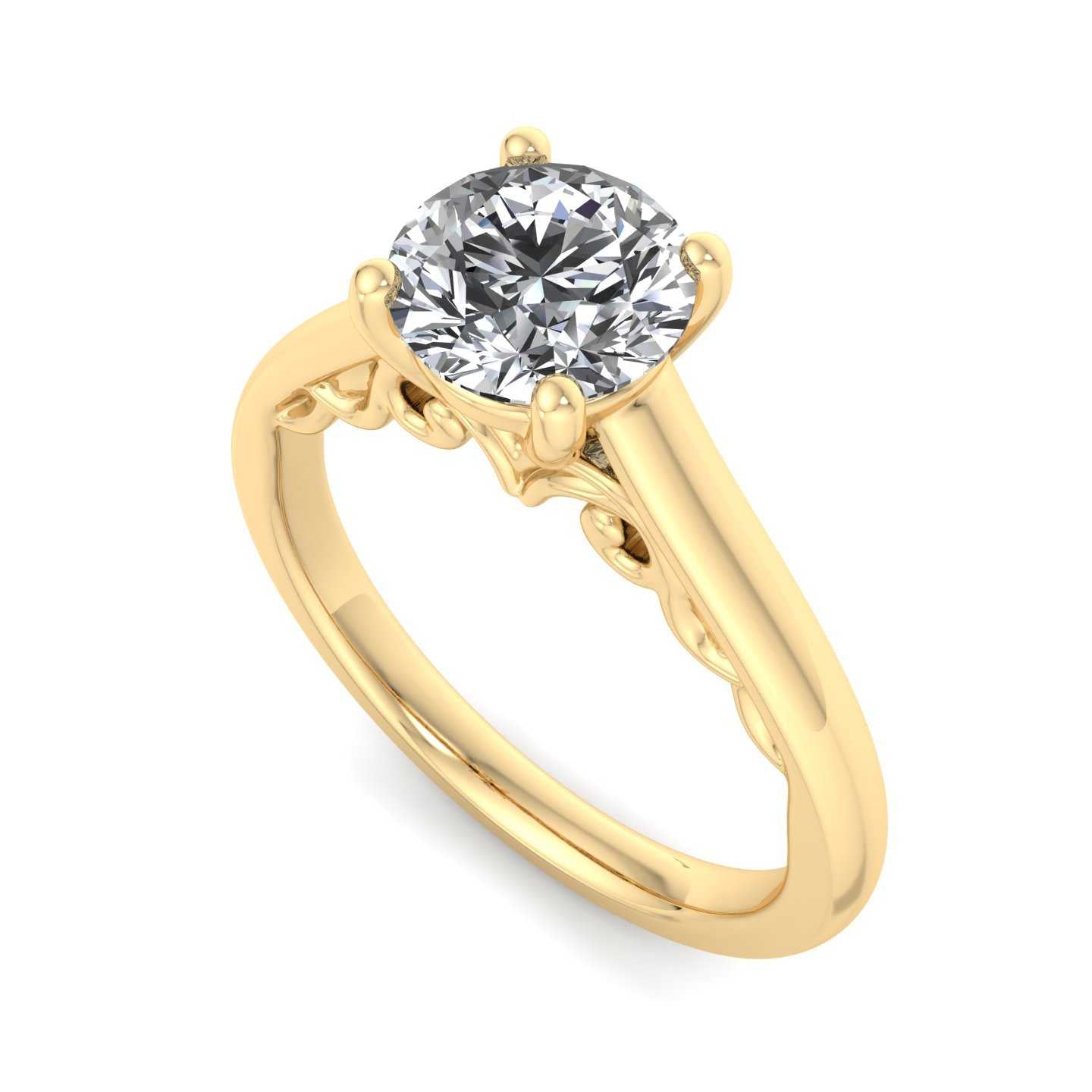 Solitaire w/Detailing Engagement Ring
