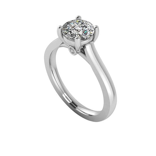 Accented Solitaire Engagement Ring