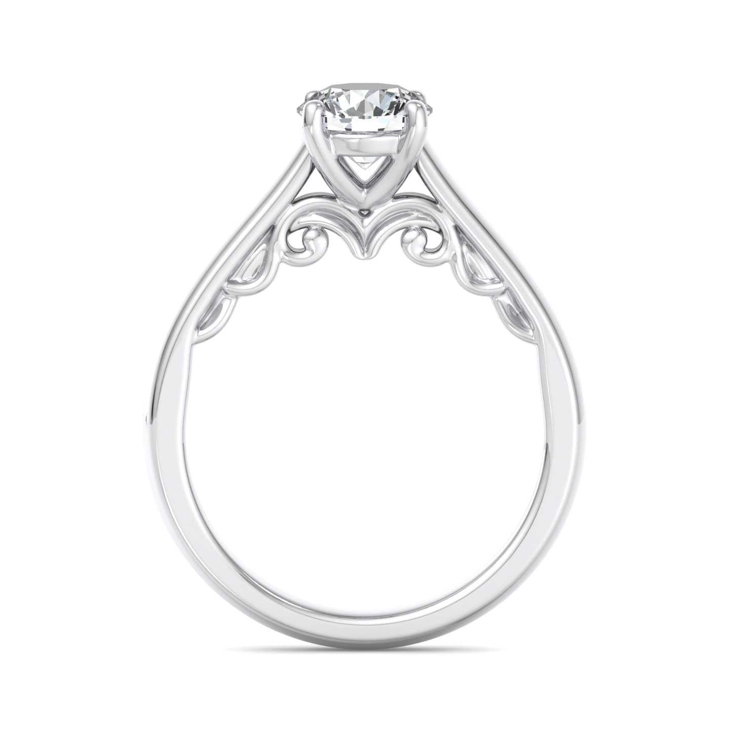 Solitaire w/Detailing Engagement Ring